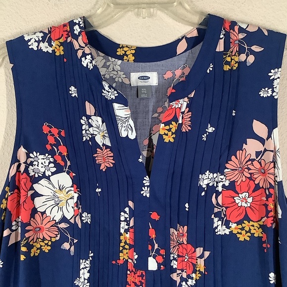 OLD NAVY Plus Size Sleeveless Midi Dress Blue Floral Preppy Beach Vacation XXL - Picture 4 of 11